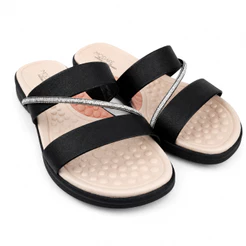 Chinelo Papete Modare Ortopédico Ultraconforto Massageador Strass Verão