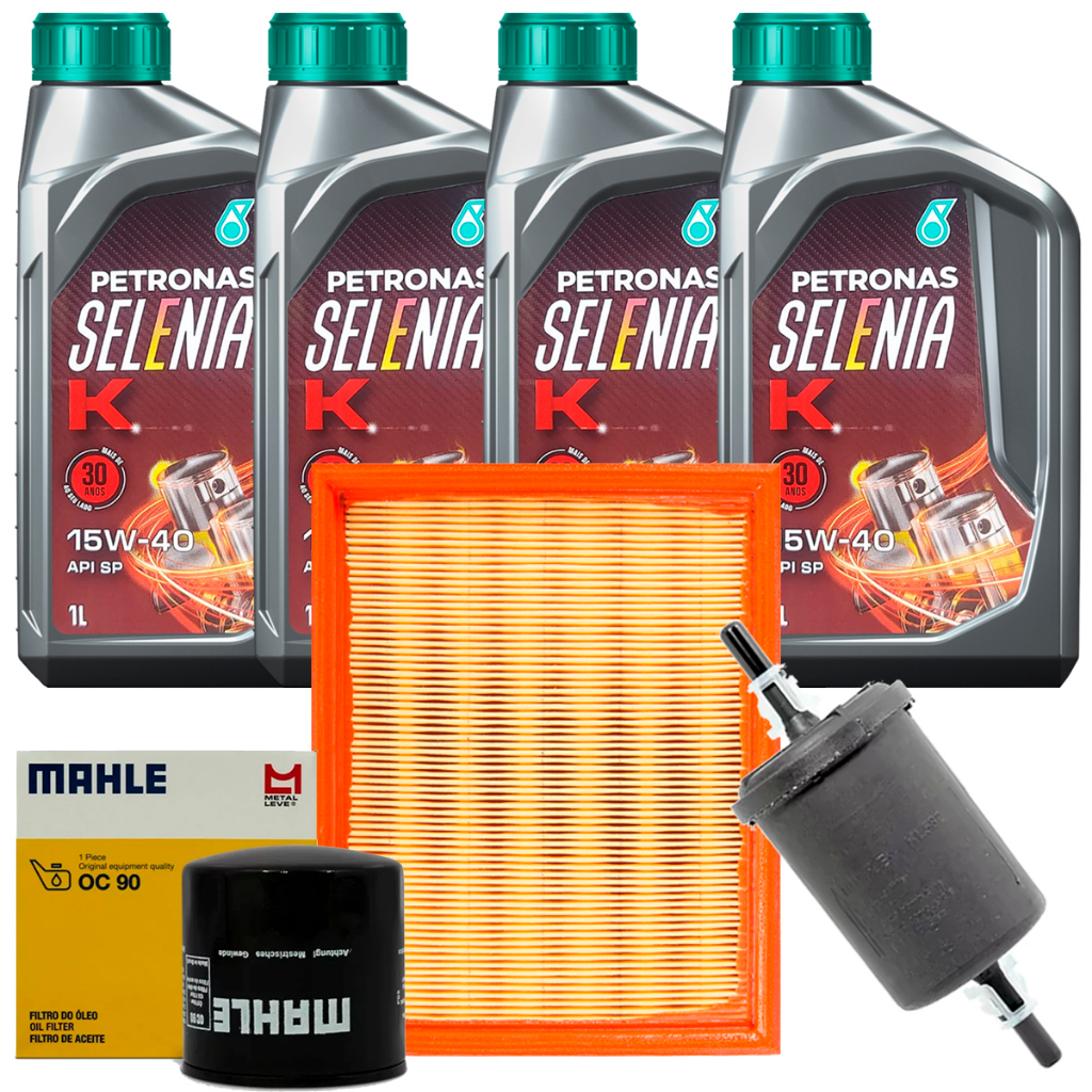 Kit Troca De Oleo Selenia K 15W40 E Filtros Palio Siena Idea Strada Com Motor Gm 1.8 8V