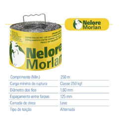 Arame Farpado Nelore Fio 16 – Resistência de 250 kgf | Rolo com 250 m