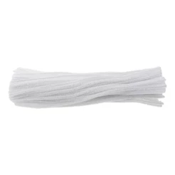 Haste de Chenille 30 cm - Branca - 100 unidades | Limpador Cachimbo, Fios Flexíveis, Pelúcia para Artesanato, DIY