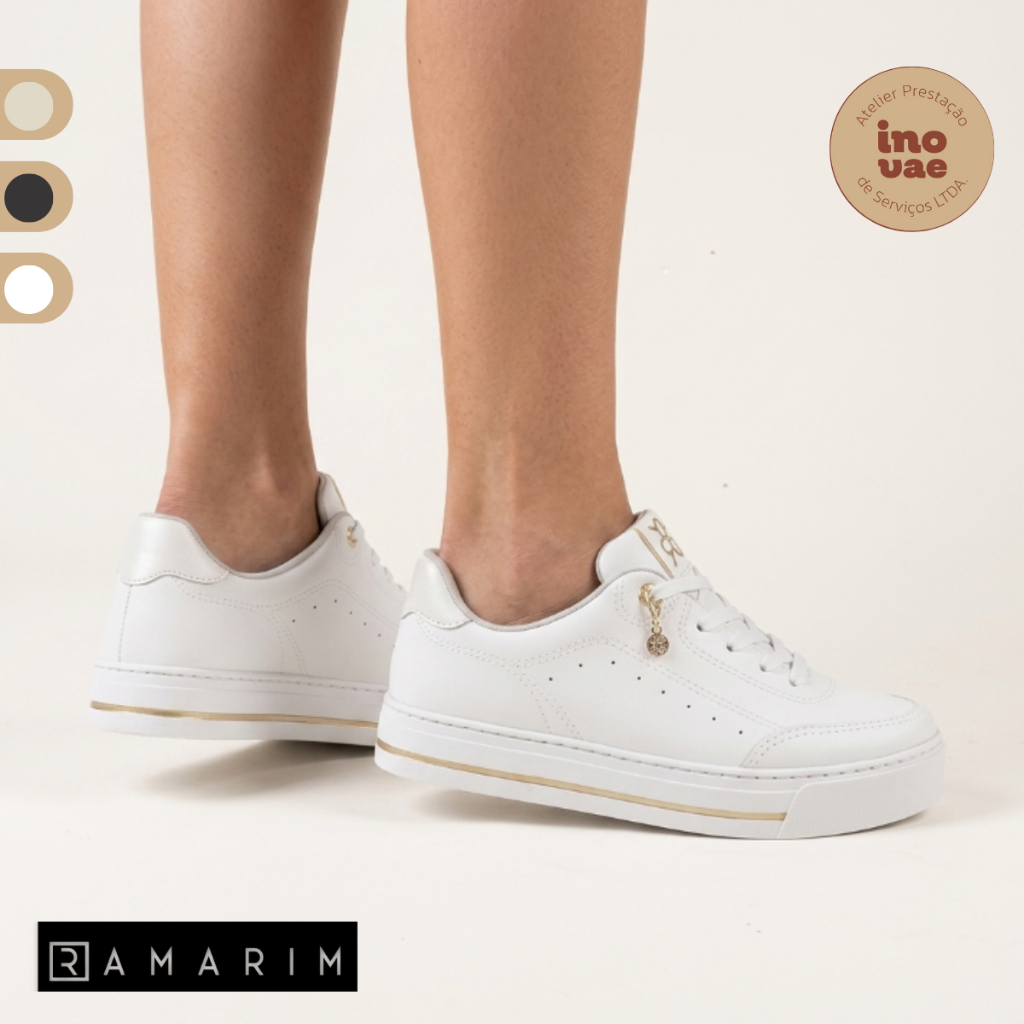 Tênis Feminino Ramarim Casual Confortável Leve Macio Dia a Dia Moda  Acolchoado Cadarço Acolchoada
