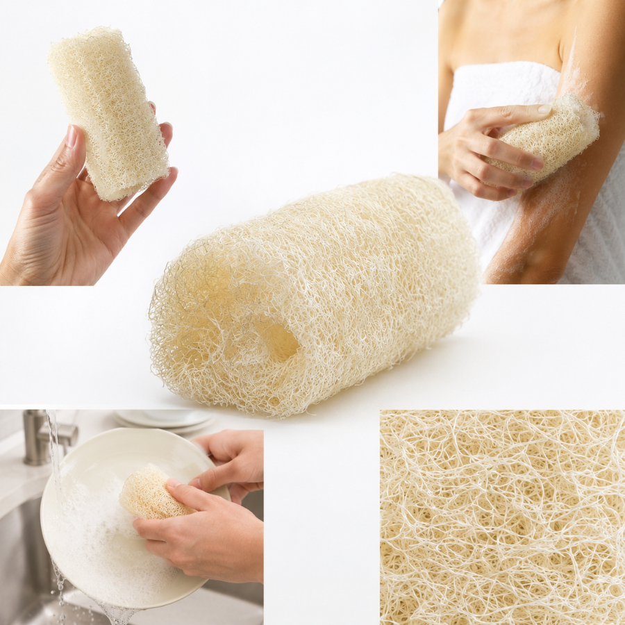 Kit 5 10 20 30 Bucha Vegetal Natural Esponja Banho Esfoliação Embalada Direto da Fabrica