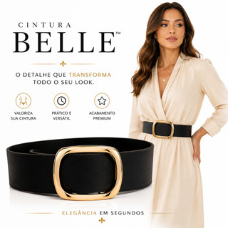 Cinto Feminino Largo Elegante Sofisticado Moda Luxo Feminina