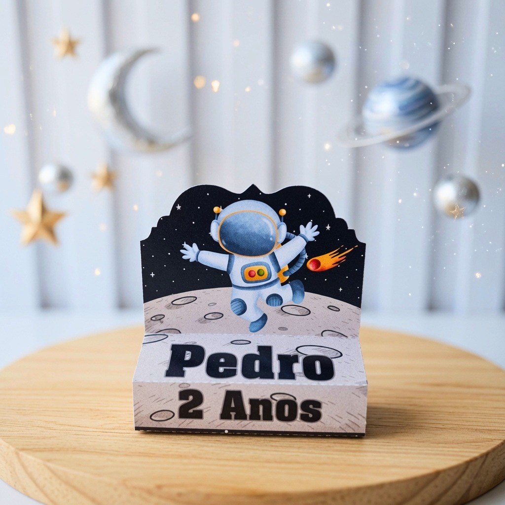 Porta Bis Duplo Astronauta Personalizado Lembrancinha de Festa Infantil Aniversário
