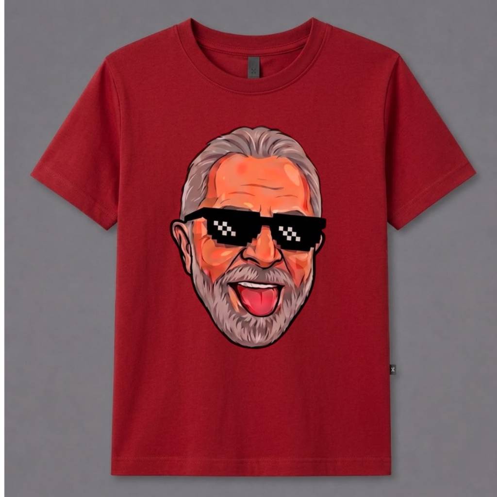 Camiseta Lula Presidente Brasil 100% Algodão Linha Premium Masculina Unissex Camisa Política Estampada Casual - Promoção