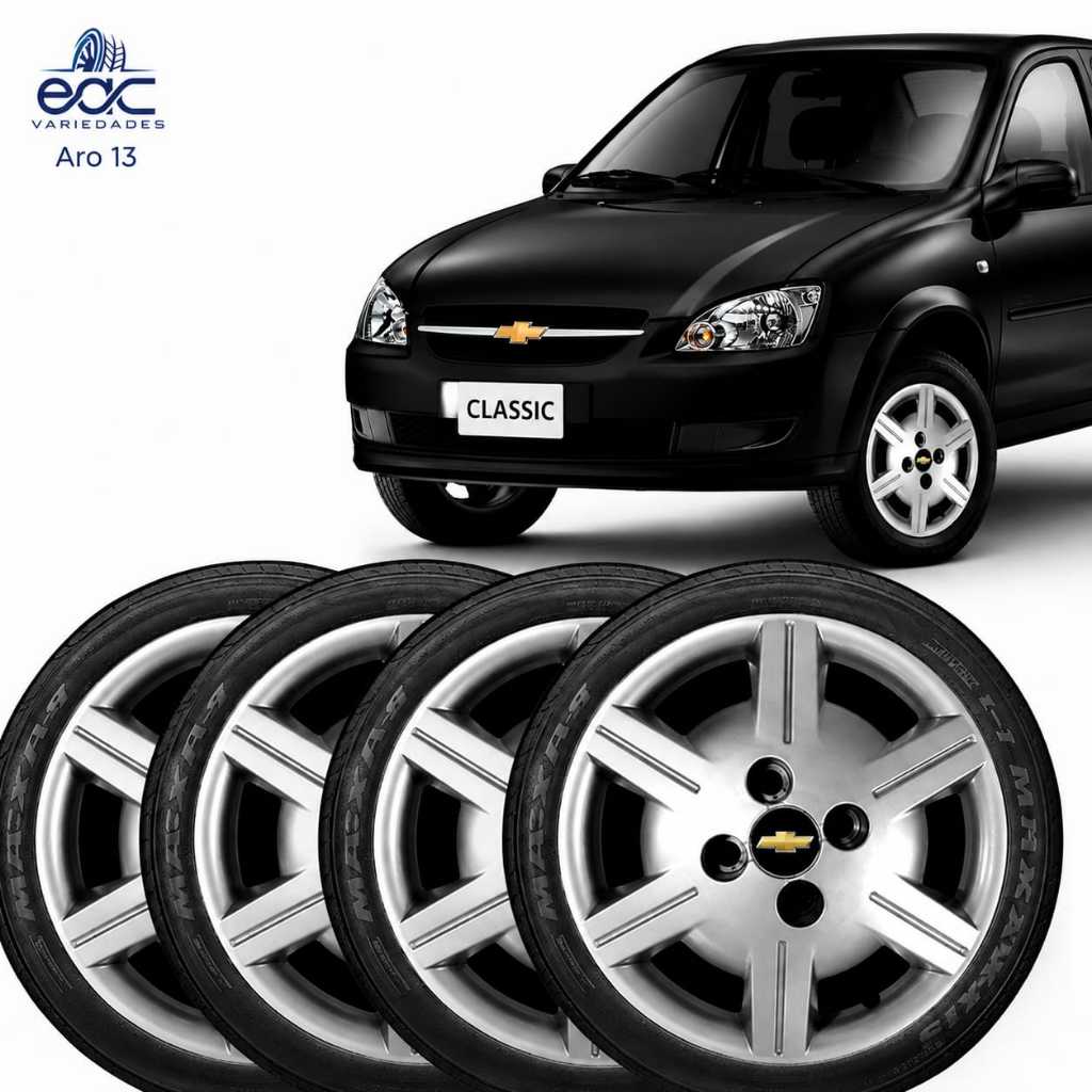 Jogo de 4 Calotas Aro 13 Linha GM Corsa, Celta, Classic, Corsa Wind, Corsa Super,Prisma