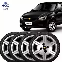 Jogo de 4 Calotas Aro 13 Linha GM Corsa, Celta, Classic, Corsa Wind, Corsa Super,Prisma