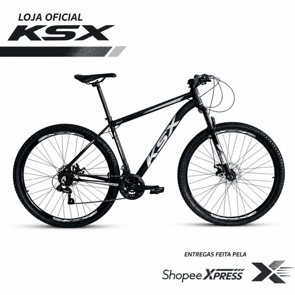 BICICLETA BIKE ARO 29 MTB ALUMÍNIO KSX SD7 21V MARCHAS INDEX CABEAMENTO INTERNO