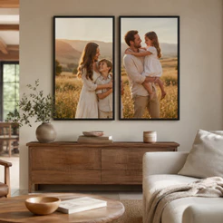 Quadro Personalizado 2 Telas Com Suas Fotos Com Moldura Com ou Sem Vidro Sala Quarto Hall Escritório