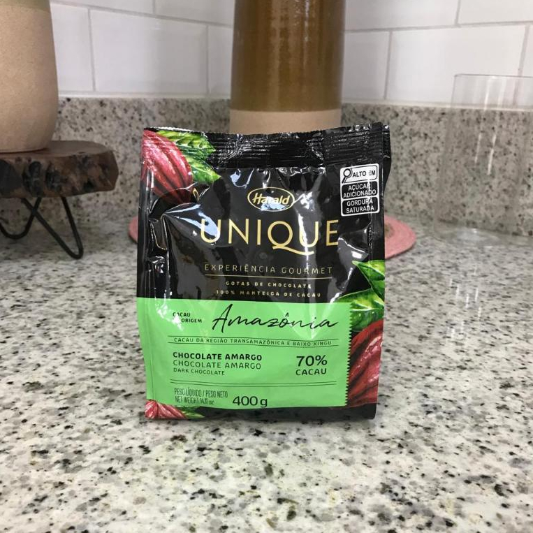 Chocolate em Gotas 70% Cacau Amargo Amazônia - Unique - 400g - 01 Unidade - Harald - Rizzo