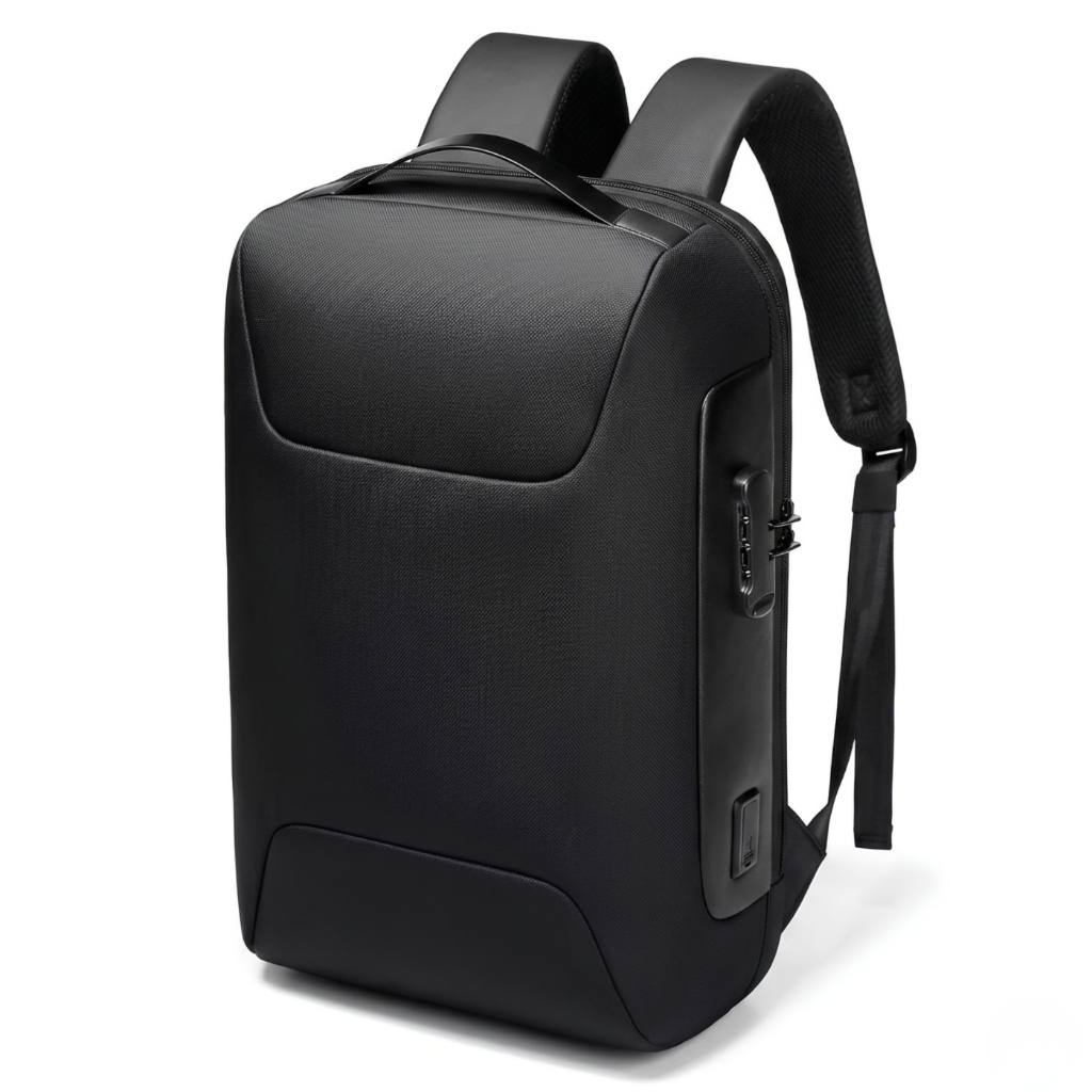 Mochila Antifurto Impermeável p/ Notebook C/ Entrada Usb cor preta lisa - Reforçada e resistente