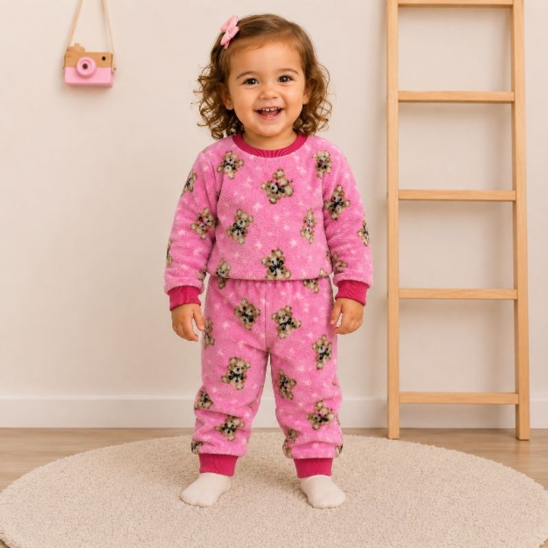 conjunto fleece infantil menina ,conjunto plush menina,roupa infantil menina,roupa bebe menina