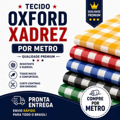 Tecido Oxford Xadrez por Metro Listras Médias Importado Lindas Cores
