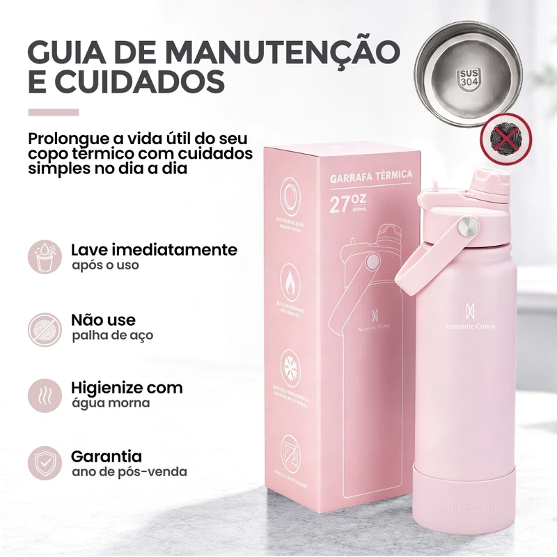 Garrafa Térmica Romantic Crown 800ml em Aço Inox 304 — foto 8