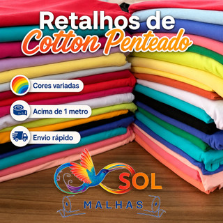 Retalhos Cotton Delicotton Liso 1Kg, Cotton Algodão
