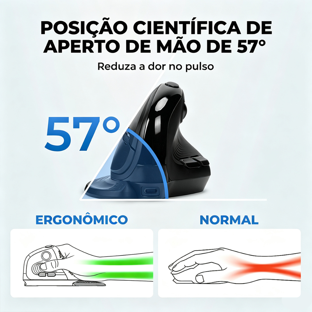Delux M618XSD Seeker Mouse Vertical Ergonômico Com Tela OLED 4000DPI Recarregável 1000mA Capa Traseira Removível Para PC · foto 2