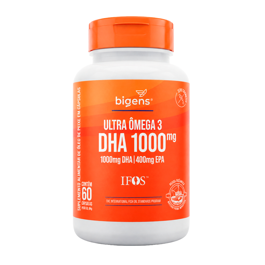 BIGENS ULTRA ÔMEGA 3 DHA 1000MG, EPA 400MG IFOS (SEM VITAMINA E NA FÓRMULA) 60 CAPS