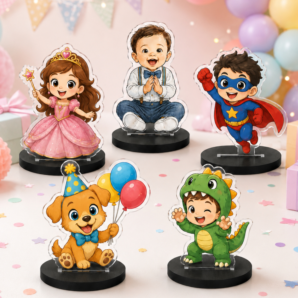 Centro De Mesa Display Infantil  Personalizado Acrílico Lembrancinha Aniversário Festa Mesversário Eventos