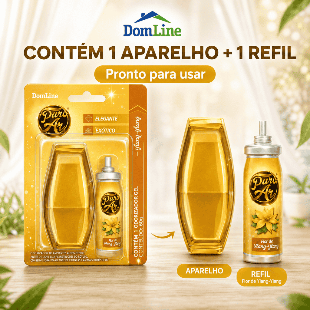 Odorizador de Ambiente Puro Ar Flor Ylang-Ylang 12ml Aparelho Refil Aromatizador Click Spray