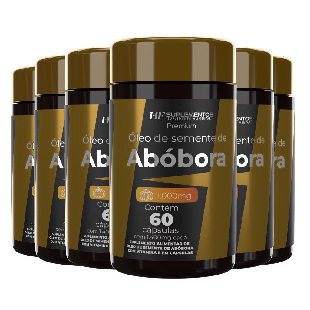 Óleo Semente de Abóbora 1400mg HF Suplementos 60 Caps Próstata Natural Puro Rico em Zinco Saúde