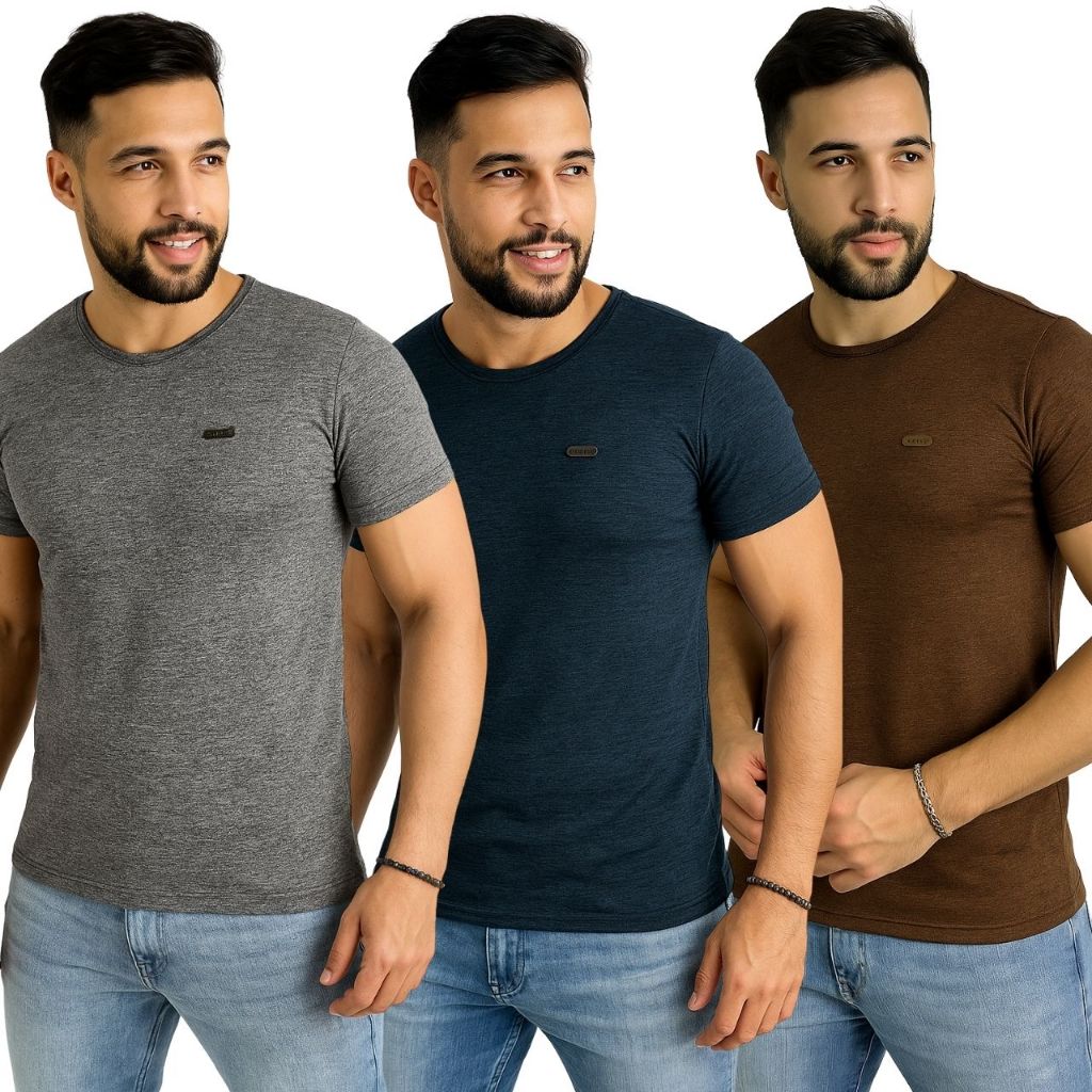 Kit 3 Camisetas Masculina Dry Fit Camisa Masculino Academia Treino Blusa Casual Manga Curta