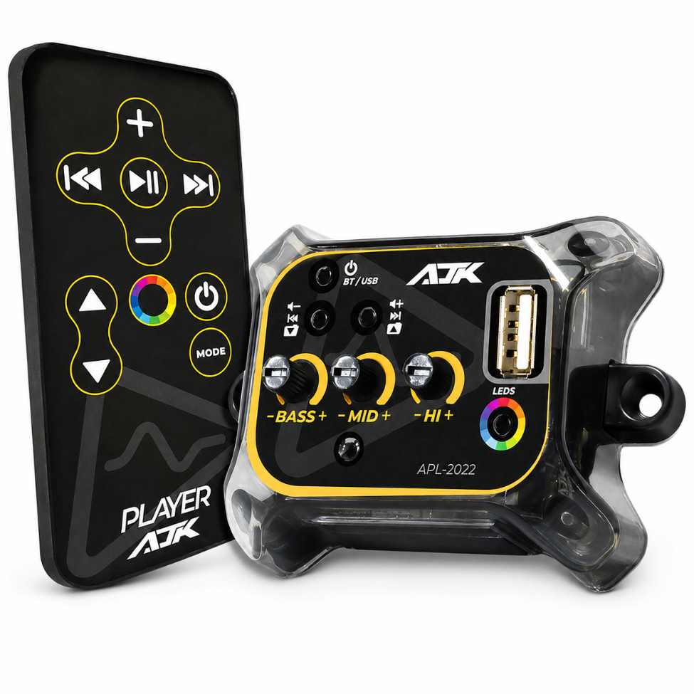 Player Automotivo AJK APL-2022 Bluetooth 5.0 Caixa Bob USB Controle Saída LED En