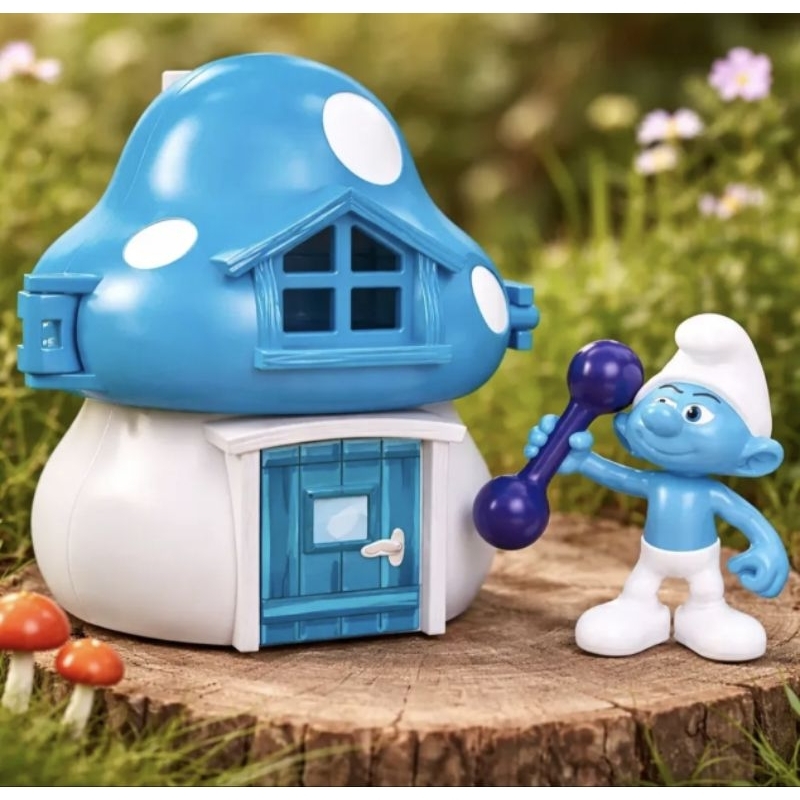 Boneco Smurf Robusto com casa de cogumelo