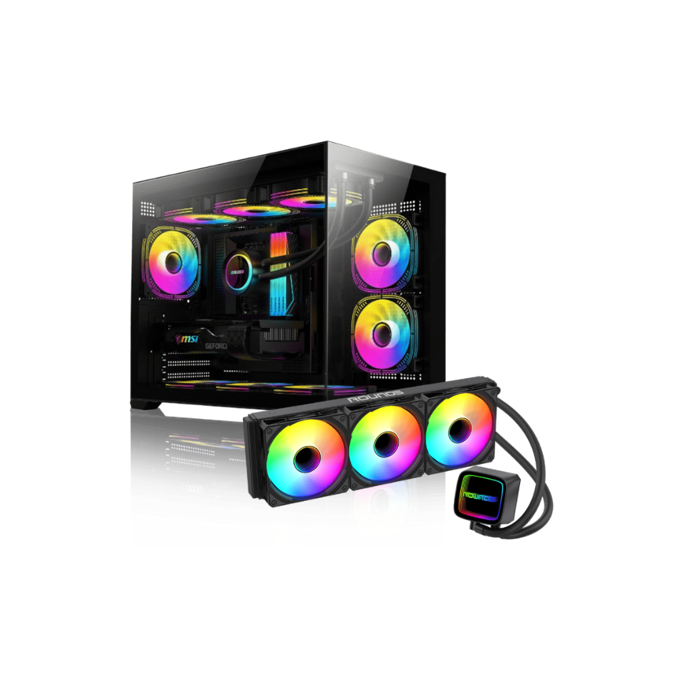 Gabinete Micro ATX ROUND5 Blast + WaterCooler Black [R5-BLAST-B-2187] - SEM FONT