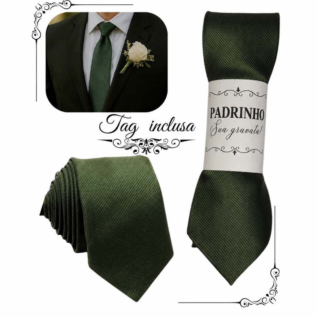 Gravatas Verde oliva para Padrinhos Casamento