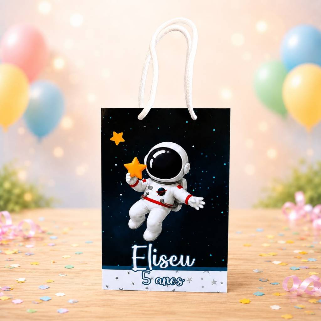 Sacolinha Astronauta Personalizada /Lembrancinha de Festa /Aniversário