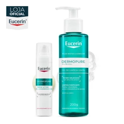 KIT Eucerin Dermopure Clinical Gel de Limpeza Gentil 200ml + Sérum Efeito Triplo 40ml