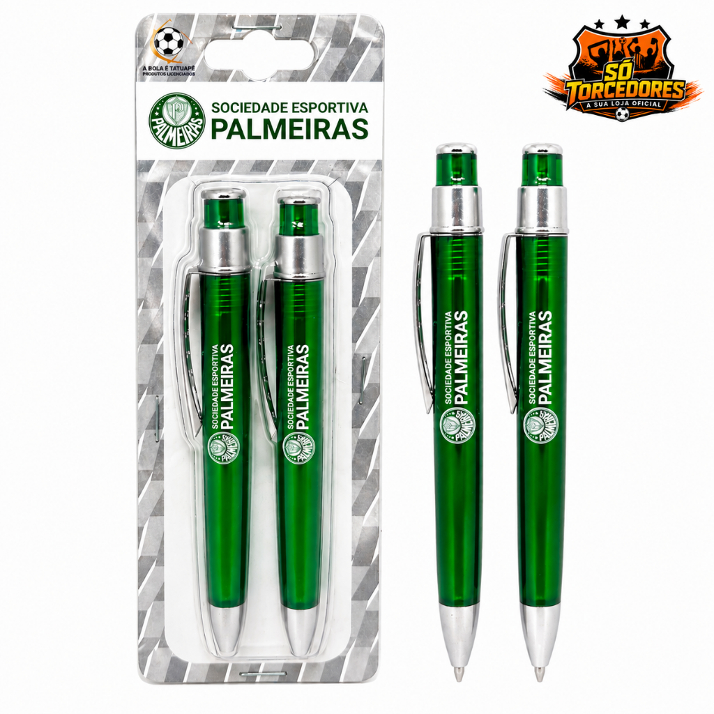 CONJUNTO 2 CANETAS ORIGINAL PALMEIRAS