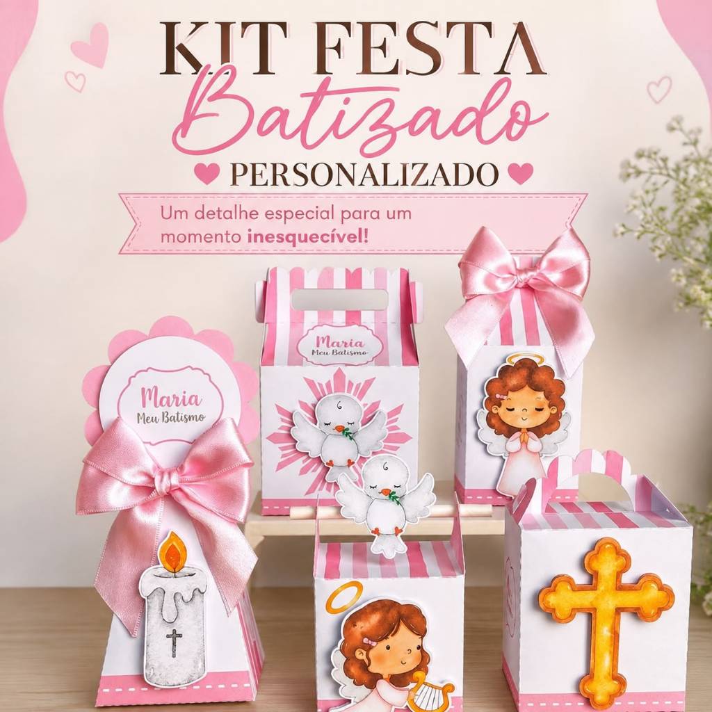 KIT 10 CAIXINHAS PERSONALIZADAS PARA BATIZADO | LEMBRANCINHA BATISMO | MENINA E MENINO