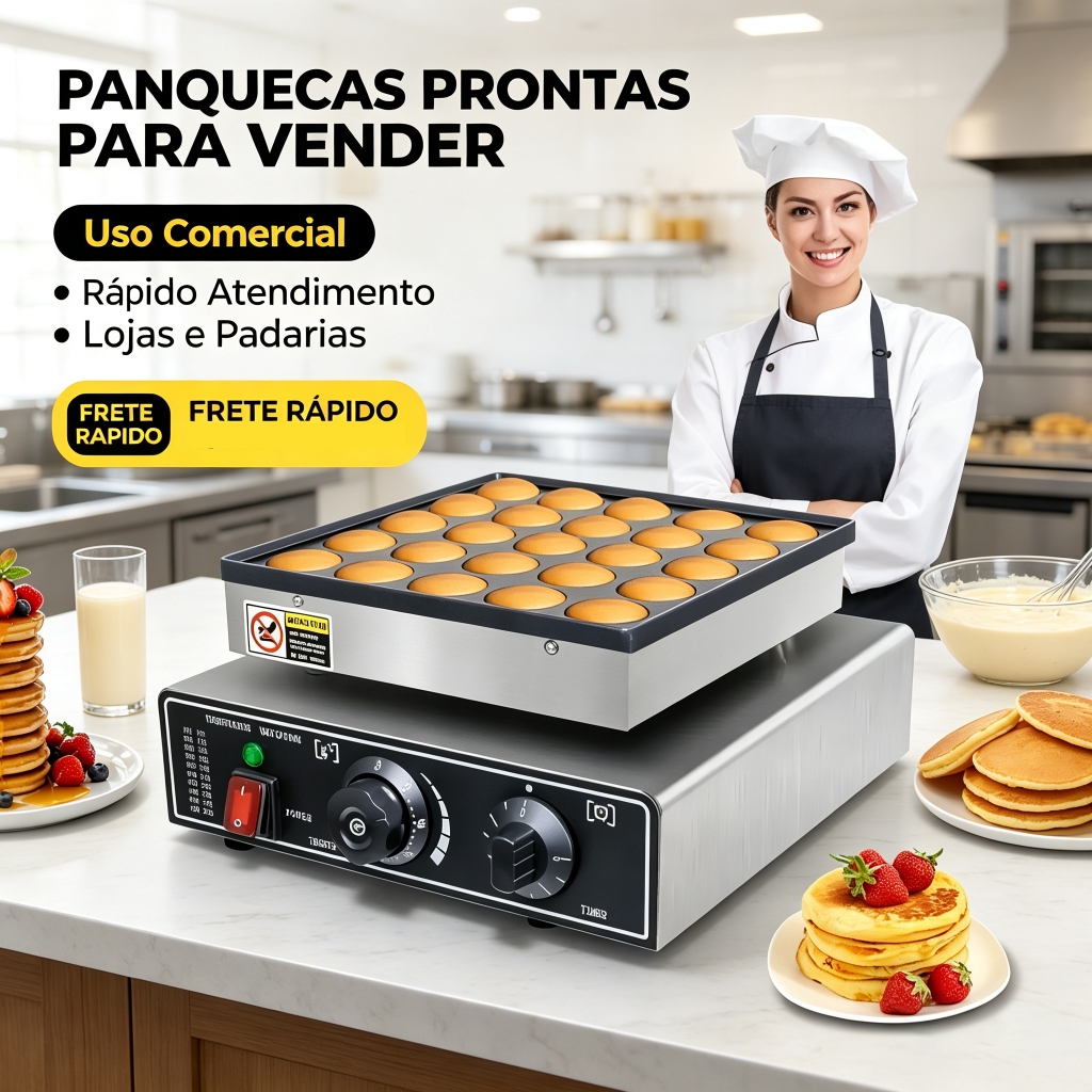 Máquina Waffles Elétrica Profissional 25 Hotcakes Panqueca de Casa Cozinha Fazer Waffle Panquecas Automático