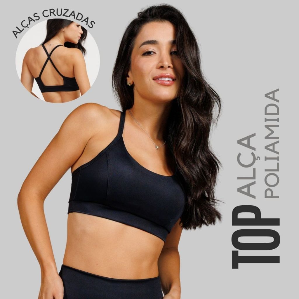 Top Feminino Fitness Compressão Sustentação Academia Treino Zero Transparência Conforto Performance