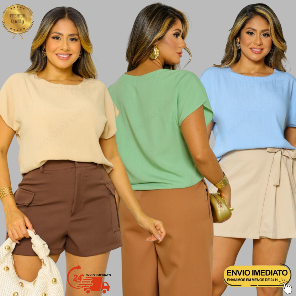 Blusa Feminina Básica Em Viscolinho Lisa – Leve, Confortável E Estilosa Ideal Para o Seu DIA A DIA