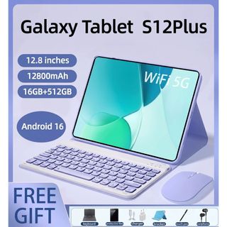 {Com teclado e mouse}Original Galaxy S12Plus Tablet 12,8"Tela IPS 120Hz 16GB+512GB Tablet 5G Tablet Android