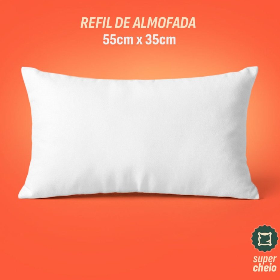 Refil De Almofada Baguete 35x55 Fibra Siliconada, Super Cheio Macio Uso e Decorações