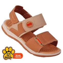 Sandália Papete Infantil Menino Casual Escolar KLIN Original Super Confortável Leve - Caramelo