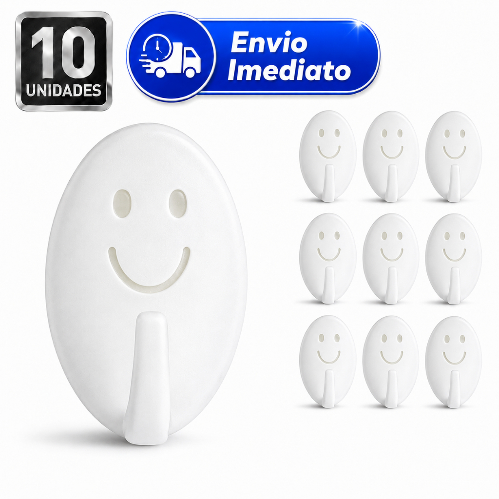 Kit 10/20 Ganchos Adesivos de Plástico ||Uso Multifuncional em Cozinha, Banheiro e Quarto