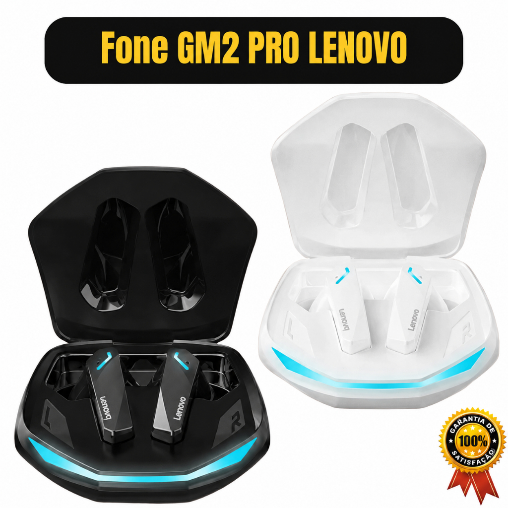 Fone de Ouvido Bluetooth Lenovo Thinkplus GM2 Pro Gamer com Microfone Integrado de Alta Performance