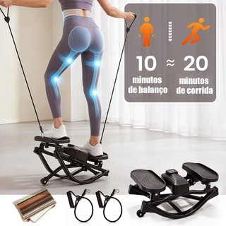 Mini Stepper Balanço Lateral com Contador Digital Aparelho de Exercício Silencioso Glúteos e Corpo Inteiro em Casa