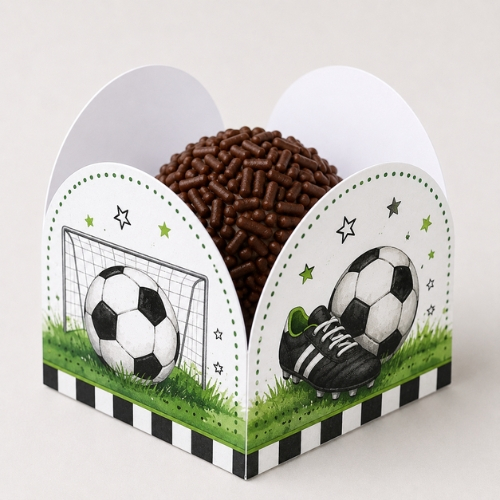 Forminha Futebol para Doces e Brigadeiro | Festa Infantil Futebol | Kit 50 100 150 200 Unidades