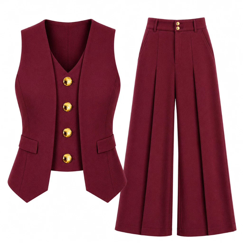 Conjunto Calça + Colete PREMIUM Cintura Alta Com Bolso Funcinal  PROMOÇÃO Alfaiataria Tamanhos M G y GG Envio hoje mesmo — imagem 1