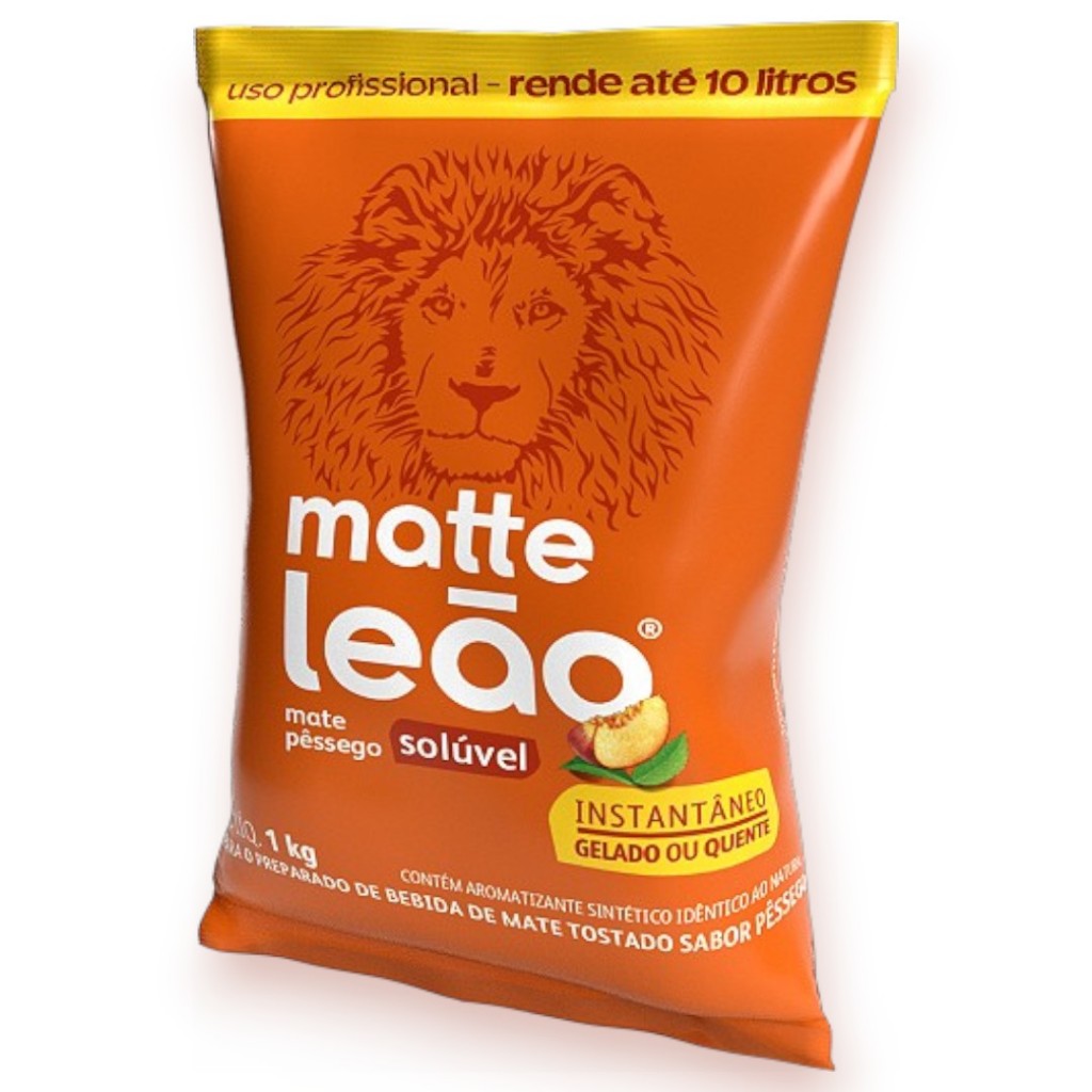 Chá Leão Solúvel Sabor Matte e Pêssego 1Kg Adoçado
