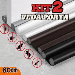 Kit 2 Veda Porta Proteção Protetor de Porta Rolinho Impermeável Duplo 80cm Comprimento Ajustavel Regulavel