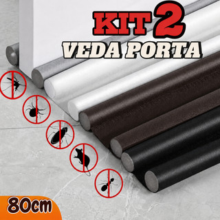 Kit 2 Veda Porta Proteção Protetor de Porta Rolinho Impermeável Duplo 80cm Comprimento Aj…