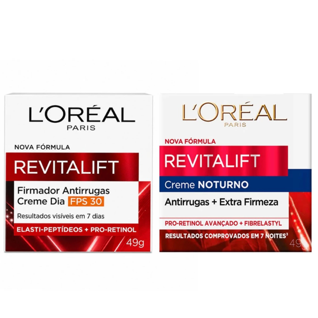 KIT REVITALIFT ANTIRRUGAS DIURNO FPS30 + NOTURNO LORÉAL PARIS