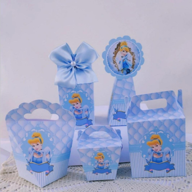 Kit Festa Tema Princesa Cinderela Caixinhas Personalizada Lembrancinhas para Festas PEGUE E MONTE