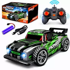 Carrinho Controle Remoto 4x4 Off Road 2.4GHz Recarregável com Luz LED Alta Tração